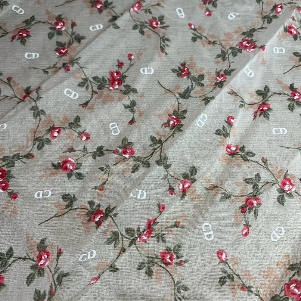 Dior Pink and Cream Floral Scarf - Picture 6 of 11